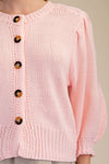 Puff Button Babe Sweater, Pink