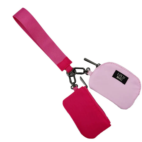 LULU MAC Pink Double Pouch Wristlets