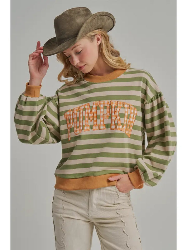 Striped Pumpkin Patch Top