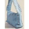 Wide Boxy Grommet Hand Bag