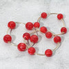 3PCS - Metal Ball Station Stretch Bracelets, Red