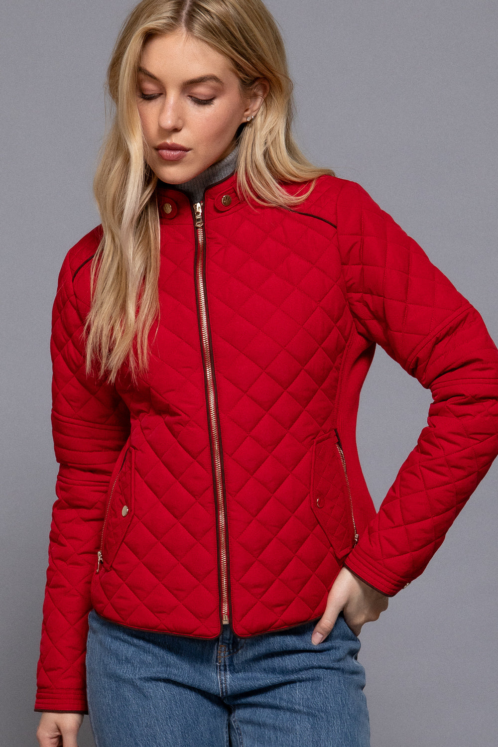 Quilted & Cozy Jacket, Red