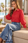 Scarlet Darling Button-Up