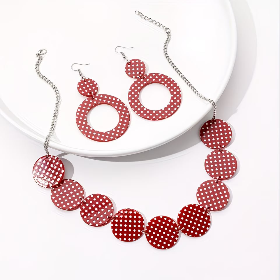 Retro Dot Statement Set