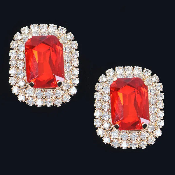 Rhinestone Studs, Red