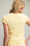 Mineral Washed Solid Cropped T-Shirt, Yellow