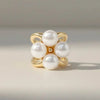 14K Gold Dipped Pearl Cluster Scarf Ring