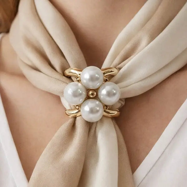 14K Gold Dipped Pearl Cluster Scarf Ring