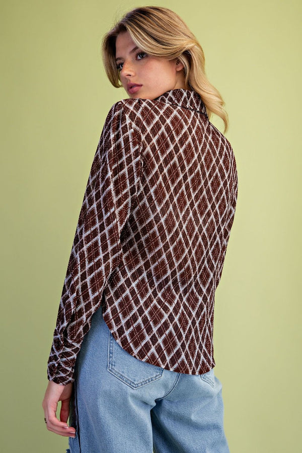 Mocha Diamond Days Blouse