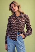 Mocha Diamond Days Blouse