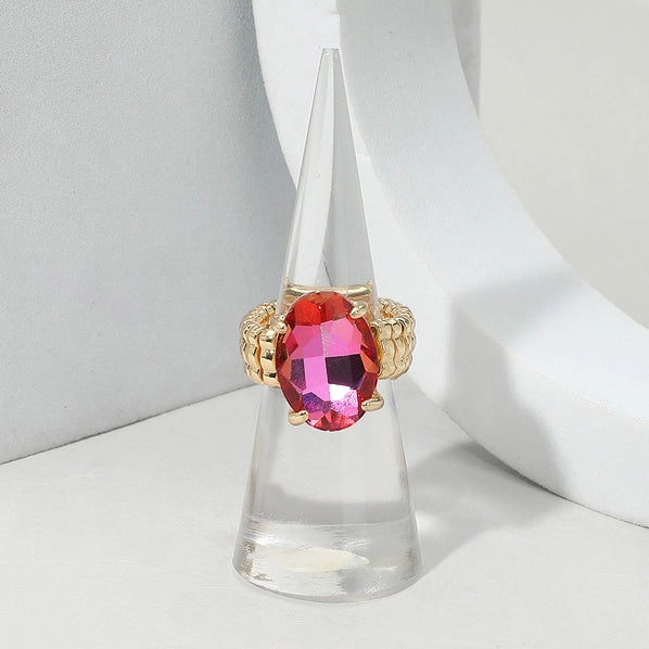 Oval Stone Cluster Ring