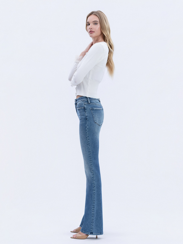 High Rise Full Length Bootcut Jeans Vervet