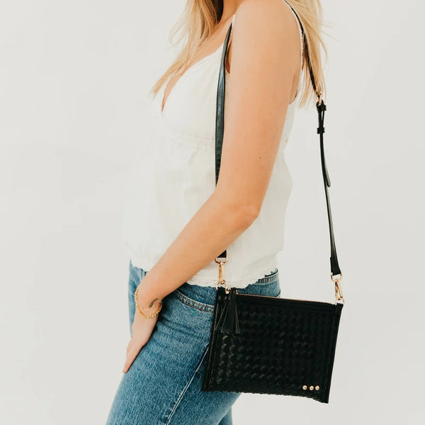 Veda Woven Crossbody and Clutch Bag