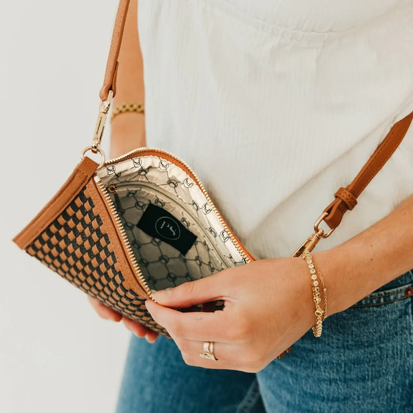 Veda Woven Crossbody and Clutch Bag