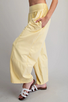 Mineral Washed Wide Leg Pants, Yellow