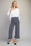 Ruffled Hem Straight Leg Pants